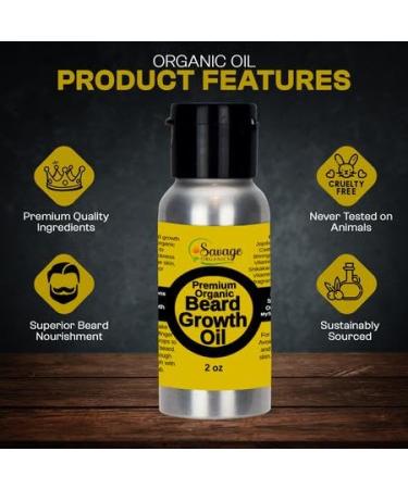 Premium Organic Beard Growth Oil - Nourishing Serum with Natural Ingredients for Boosted Beard Growth | 2 oz - Buy Online on GoSupps.com