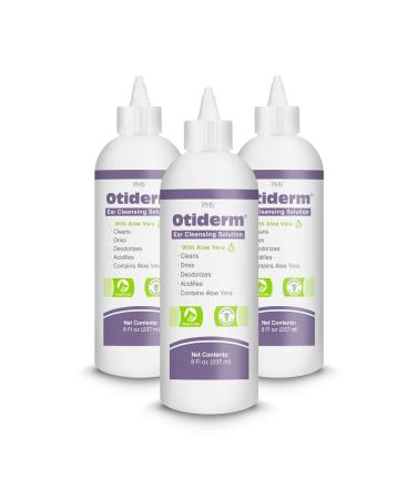 Otiderm Ear Cleanser for Dogs & Cats - With Aloe Vera - Deodorizes & Cleans - Relief & Soothes Ear Canal - 3 Pack