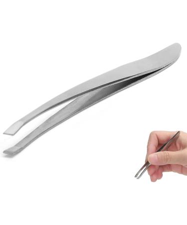 Premium Stainless Steel Eyebrow Tweezers - Non-Slip Handle Precision Tip & Portable Clip for Perfect Brow Shaping - Buy Online on GoSupps.com