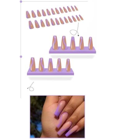 Press on Nails 3 Sets Purple French Fake Nail Pointed Long Artificail Nails Press-on Nails for Women Girls (Color : Purple) (Color : Purple) (Purple) - Buy Online on GoSupps.com