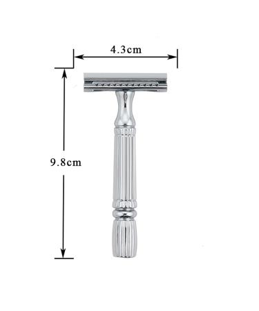 Harayaa Double Edge Safety Razor - Zinc Alloy Long Handle for Men | 5 Razor Blades for Home Shaving - Buy Online on GoSupps.com