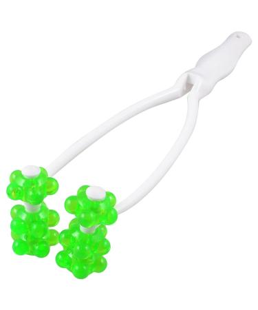 Ruilogod White plastic handle green 6 wheels face older for lady