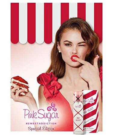 Pink Sugar Red Velvet Perfume for Women Eau de Toilette Body Mist Sweet and Fruity Long-Lasting Scent Notes of Floral Strawberry and Caramel Eau de Toilette - 3.4 Fl Oz - Buy Online on GoSupps.com