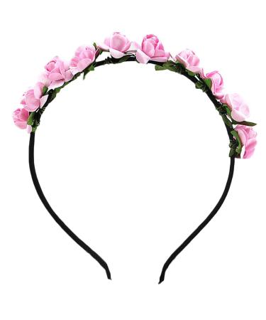 Flower headband for party/wedding hippie/boho style pink flower