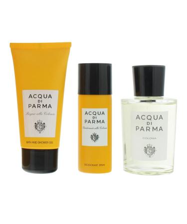 Acqua Di Parma Colonia Unisex 3-Piece Set (3.4 Oz Eau De Cologne + 2.5 Oz Hair and Shower Gel + 1.7 Oz Deodorant Spray) - Buy Online on GoSupps.com