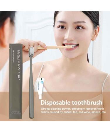 20Pcs Individually Wrapped Disposable Toothbrushes with Toothpaste - Travel & Hotel Guest Kits - Grey Hygienic and Convenient - Buy Online on GoSupps.com