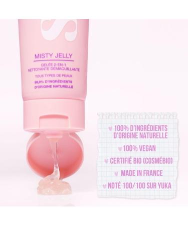 Misty Jelly - Gel e Netoyante & d maquillante 2 en 1 - Skincare pour Adolescent - Vegan Bio & Made in France - T st Dermatologiquement - Format 100 ml 100 ml (Lot de 1) - Buy Online on GoSupps.com