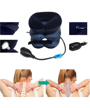 Cervical Neck Traction Device for Pain Relief | Neck Support & Bandage - Blue - Buy Online on GoSupps.com