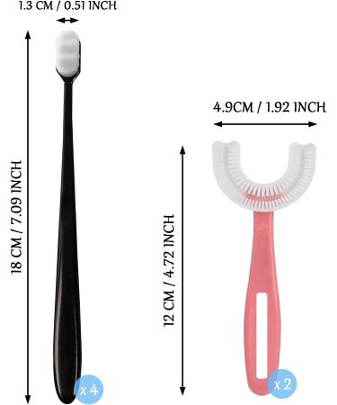 Syeycw 2-Pack Children s Toothbrush & 4-Pack Soft Nano Manual Toothbrush for Sensitive Gums - 20 000 Micro Bristles for Adults & Kids 6-12 - 360 Silicone Design - Buy Online on GoSupps.com
