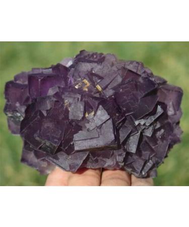 105mm 1LB 3OZ Natural Purple Fluorite Cube Free Shape Beautiful Crystal Home Goods