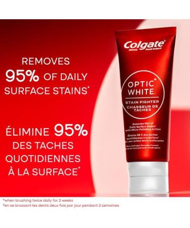 Colgate Optic White Stain Fighter Gel Toothpaste 90 mL 2 pack Clean Mint Paste 90 ml (Pack of 2) - Buy Online on GoSupps.com