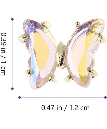 KALLORY 40 Pieces Butterfly Nail Charms Metal Crystal Nail Art Studs Butterflies Nails Decoration for DIY - Buy Online on GoSupps.com