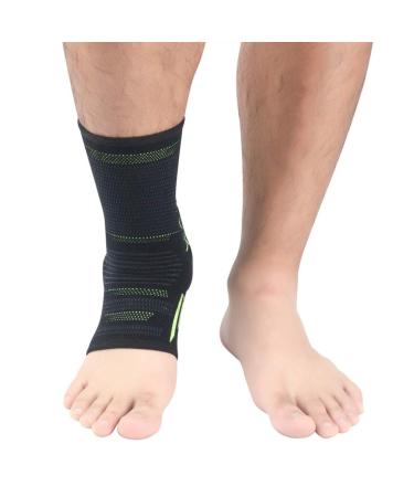 Buy 1pc Silicone Ankle Brace - Ankle Support Sleeve for Running & Sprains - Comfortable Black & Green Ankle Pads - Buy Online on GoSupps.com