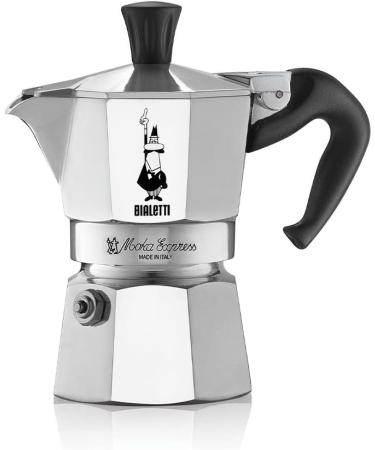 Bialetti Moka Express Aluminium Stovetop Coffee Maker Silver 1 Cup & Kimbo Espresso Napoli Ground Coffee Vacuum Sealed Bag Authentic Italian Coffee 1 x 250g + Espresso Napoli Ground Coffee - Buy Online on GoSupps.com