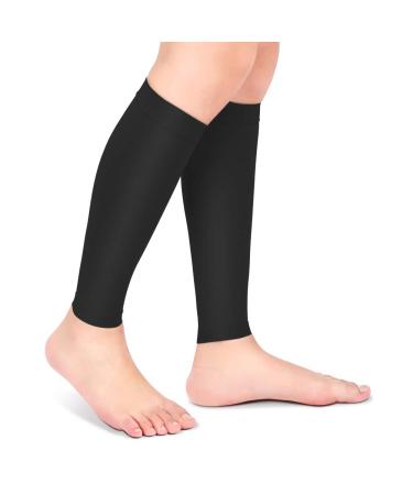 Stretch Sock Calf Sleeve Athletic Sock Cramp Stocking Compression Sock for Run for Flight(20*15*1cm-black XXL)