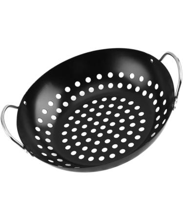 Toddmomy 2pcs Portable Round Baking Pan Non Stick Fry Pan Grill Trumpet Accessories Camping Accessories Baking Dishes for Oven Household BBQ Pan BBQ Supplies Vegetable with Holes Iron Tool - Buy Online on GoSupps.com