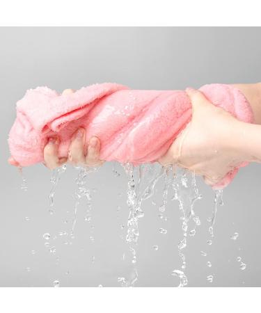 3pcs Hair Towel Wrap Set - Button Drying Towel Hat for Women with Long Hair (Pink Purple Gray) - Buy Online on GoSupps.com