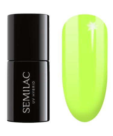 SEMILAC 440 Energetic Lime Nail UV Gel Polish | Long Lasting and Easy to Apply | Soak off UV/Led | Perfect for Home and Professional Manicure and Pedicure 7 ml