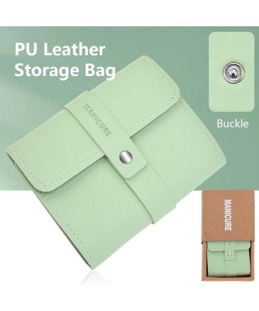 Set of 16 Manicure Pedicure Set Stainless Steel Nail Clippers Kit Portable Nail Trimming Set and Grooming Tools with Storage Bag Green - Buy Online on GoSupps.com
