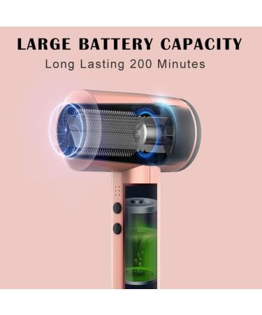 Travel Cordless Hair Dryer Compact Dryers with Charging Base and Nozzle 5000mAh Free Standing Hairdryer 6 Levels Wind Speed Adjustment for Women Blue - Buy Online on GoSupps.com