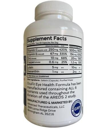 OCUFIT Eye Vitamin & Mineral Supplement (AREDS 2 Based Formula) 220CT - Lower Zinc Formula - Buy Online on GoSupps.com