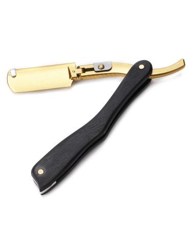 Professional Men's Hand Razor - Foldable Straight Edge Hair Shaper with Steel Blade & Wooden Handle - Buy Online on GoSupps.com