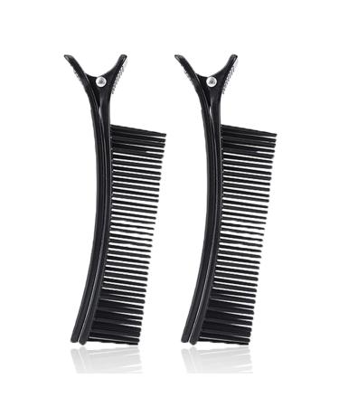 Hair Sectioning Clips big Size Durable Hair Hair Styling Clips with Nonslip Grip and Comb of Professional Hair Salon Quality Suitable for Beauty Shop and Home Use(black)