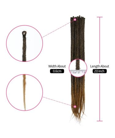 Handmade 20-Inch Thin Synthetic Dreadlock Extensions - Soft Crochet Hair Hip-Hop Style - MT1B-27# - International Shipping Available - Buy Online on GoSupps.com