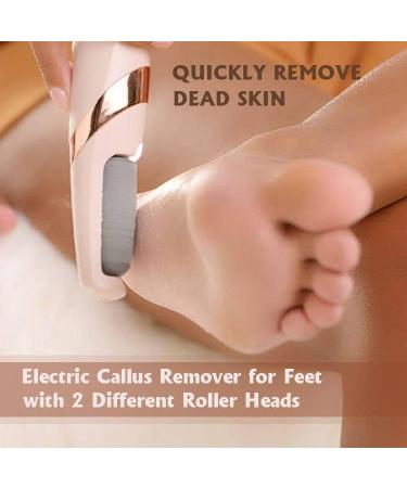 Nicoone Electric Foot File USB Rechargeable Feet Hard Skin Remover 2 Speeds Waterproof Callus Remover for Dry Dead Cracked Feet with 2 Roller Heads - Buy Online on GoSupps.com