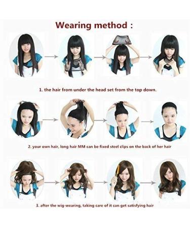 Short Hair Wigs for Women | Fluffy Brown Blonde Wig with Bangs | Heat Resistant Synthetic Wig + Wig Cap - Buy Online on GoSupps.com