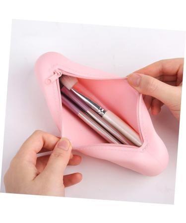 Angoily Silicone Storage Bag Makeup Brush Silicone Cosmetic Brush Bag Cosmetic Brush Holder Foundations Pouch Zip Lock Organizer Small at Home Pink Travel Silica Gel Toolkit - Buy Online on GoSupps.com