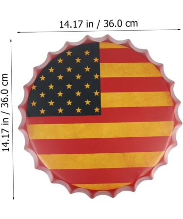 Mikinona American Flags Beer Cap Pendant Us Flag Memorial Day Hanging Decor Tin Wall Iron Craft European and American Wreath 36X36X4CM American Flag Pattern - Buy Online on GoSupps.com