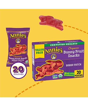 Annie's Organic Berry Patch Bunny Fruit Snacks - Gluten Free, 16 oz | Healthy Snacks for Kids - Buy Online on GoSupps.com
