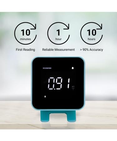 Ecosense EB100 Ecoblu Digital Radon Detector | Fast & Accurate Short-Term & Long-Term Surveillance | Easy-to-Use LED Screen (Blue) - Buy Online on GoSupps.com