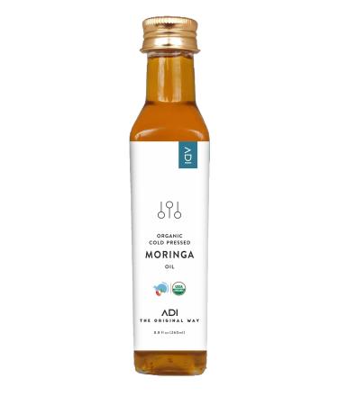 ADI USDA Certified Organic Moringa Oleifera Oil for Hair Growth Skin Face & Body - 8.8 Fl oz