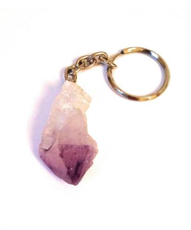 Wild Therapies Natural Amethyst Keyring - Healing Stone - Healing of Body Mind & Soul Meditation Relieves Stress - Amethyst Stone Keyring