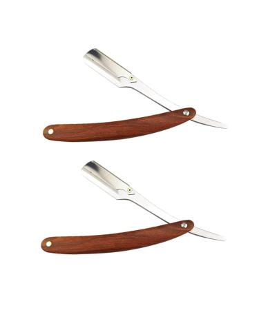 Fomiyes 2st razor with double cutting edge of safe hand razor Razor Razor Collecting Razor Razor Vintage Razor Folding Holz Zwaage H lzern two -speed 2 PCs As shown