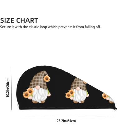 Sunflower Gnomes Microfiber Hair Towel - Soft Super Absorbent Coral Velvet Wrap for Long Curly & Thick Hair | Quick Dry Hair Cap for Women - Buy Online on GoSupps.com