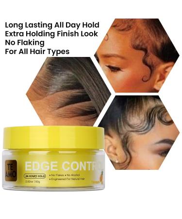 Te Amo Edge Control Gel 2.82oz - Extra Hold No Flaking Water-Based with Vitamin E | Apple & Pineapple Scent | All Hair Types - 24hr Hold - Buy Online on GoSupps.com