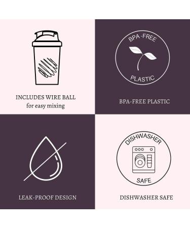 Free Soul Protein Shaker Bottle 400ml with Mixball - Pink - BPA Free - Mini Water Bottle for Protein Shakes - Small & Easy to Grip & Temperature Safe - Buy Online on GoSupps.com