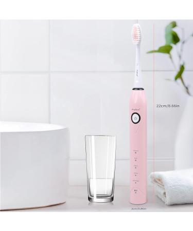 Pallus Electric Toothbrush - Sonic Toothbrush for Adults 5 Dupont Brush Heads 37 000 VPM 5 Modes 2-Hour Charge 30 Days Use Pink - International Shipping Available - Buy Online on GoSupps.com