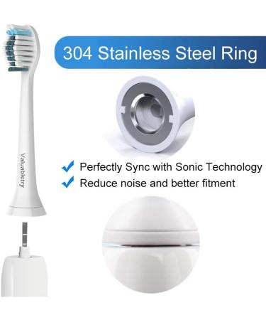 16-Pack Philips Sonicare Compatible Whitening Clean Replacement Brush Heads - 8 White & 8 Black - Buy Online on GoSupps.com