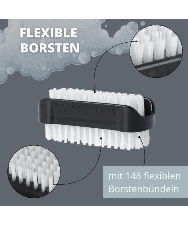 Parsa Beauty Double-Sided Nail Brush Set - 10 Black Brushes for Home & Workshop | Perfect for Hand Washing Bathroom Toilet & Sink - Buy Online on GoSupps.com