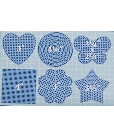 Plastic Canvas Variety Pack - Circle, Square, Heart, Star, Flower & Butterfly - 12 Pieces - 2.25 to 4.25 inches - Buy Online on GoSupps.com