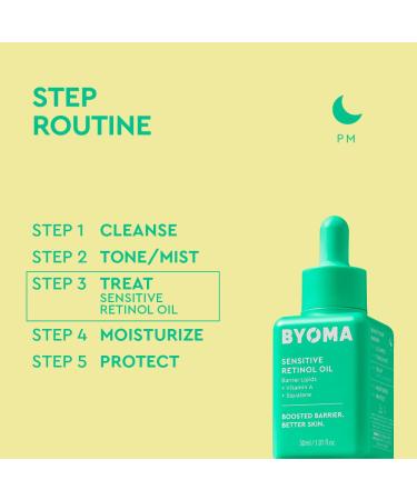 BYOMA Sensitive Retinol Oil - Face Treatment with Squalane & Vitamin A - Ideal for Sensitive Skin - Barrier Repair - 1.01 Fl. Oz - Buy Online on GoSupps.com
