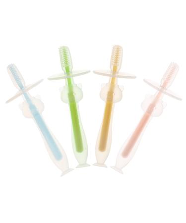 Frcolor 4 pieces baby toothbrush baby toothbrush made of silicone baby toothbrush brush baby brushes teeth children toothbrush toothbrush set newborn pebbles three -dimensional tools