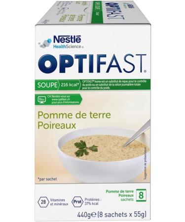 Optifast Home Soup Potato-Leek Powder 8x55g - Low-Calorie Meal Replacement | International Shipping Available - Buy Online on GoSupps.com
