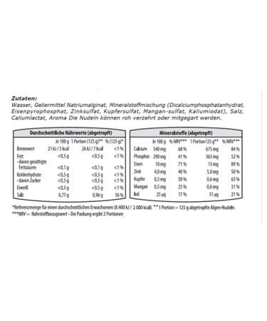 5-Calorie Algae Noodles 250g | Gluten-Free Fat-Free & Vegan | Smell & Tasteless | Only 5kcal per 100g | Made in Germany | Schultz and King - Buy Online on GoSupps.com