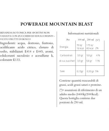  CAIYA 6 x Powerade Mountain Blast Sports Energy Drinks with Forest Berry Flavour and Low Calorie 500ml 6 Bottles  - Buy Online on GoSupps.com