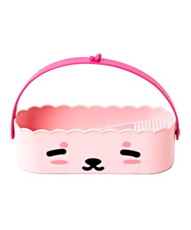 Perfeclan Makeup Brush Cleaner Bowl Cleaning Drying Holding Silicone Organizer Cosmetic Brushes Cleaning Tool for Home Bathroom Salon pink